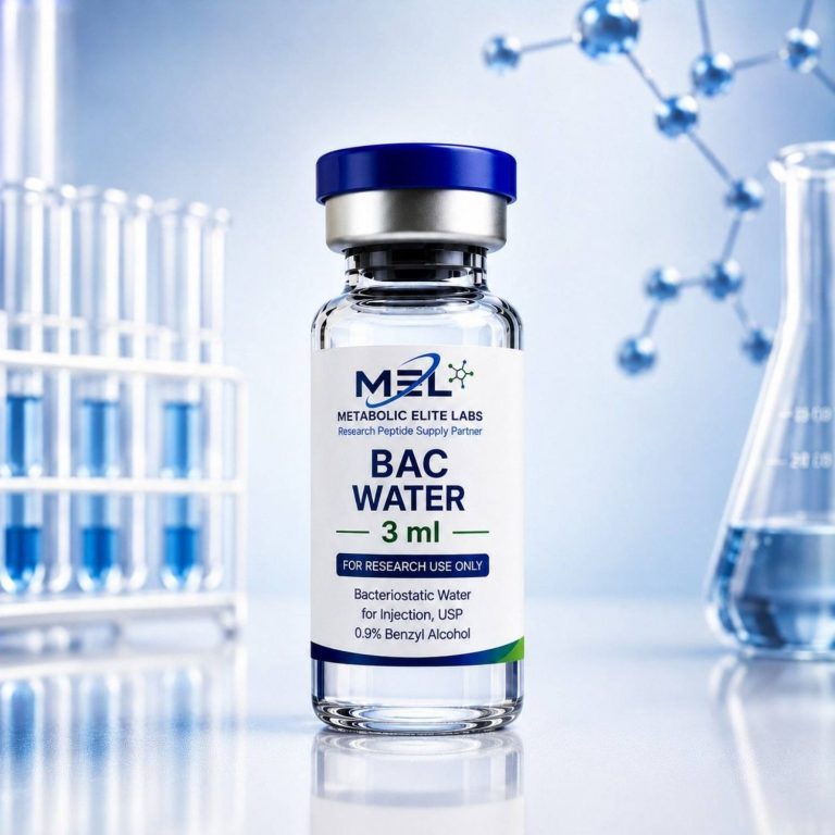 BAC Water 3 mL research product, 10 Vials, Metabolic Elite Labs